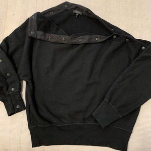 rag & bone Black Button-Detail Top